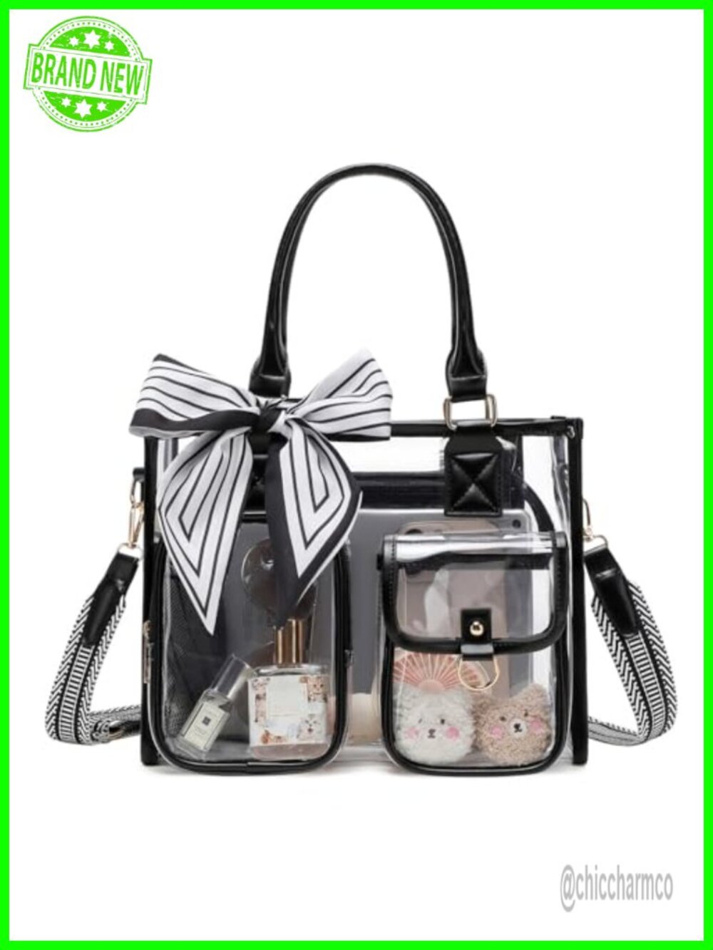 Clear Tote Bag 12x12x6 Thick PVC Stadium Approved Transparent